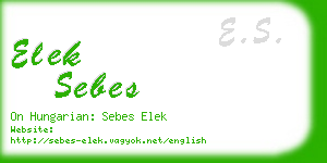 elek sebes business card